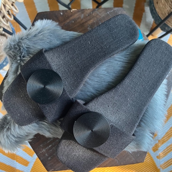 Womens Fashion Flat Slide Sandals - Soft Fabric Upper, Slip-on, Open Toe - Picture 2 of 9